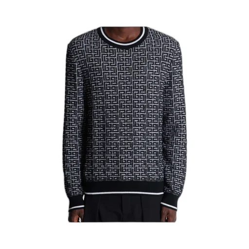 Monogrammed Jacquard Knit Sweater