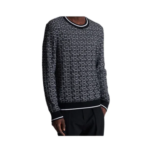 Monogrammed Jacquard Knit Sweater