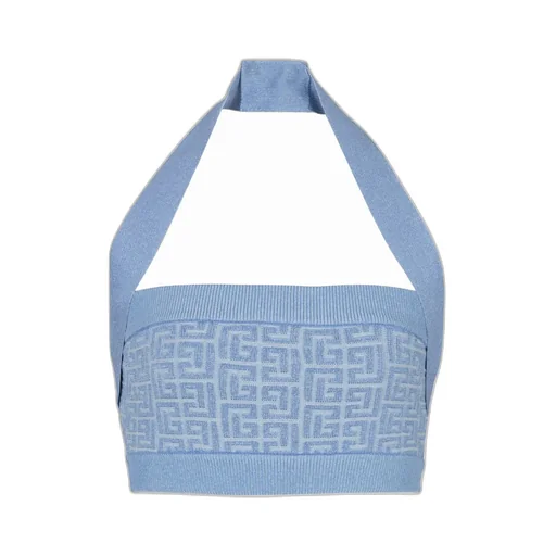 Knit Halterneck Top With Pb Labyrinth Monogram