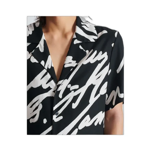 Love Letter Printed Twill Pyjama Shirt