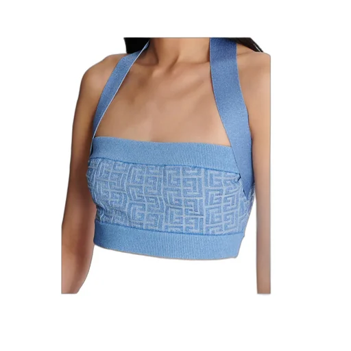 Knit Halterneck Top With Pb Labyrinth Monogram