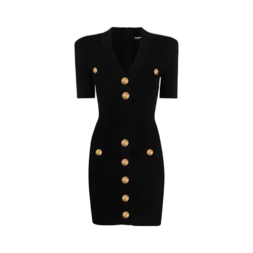 Button Embellished Knitted Dress