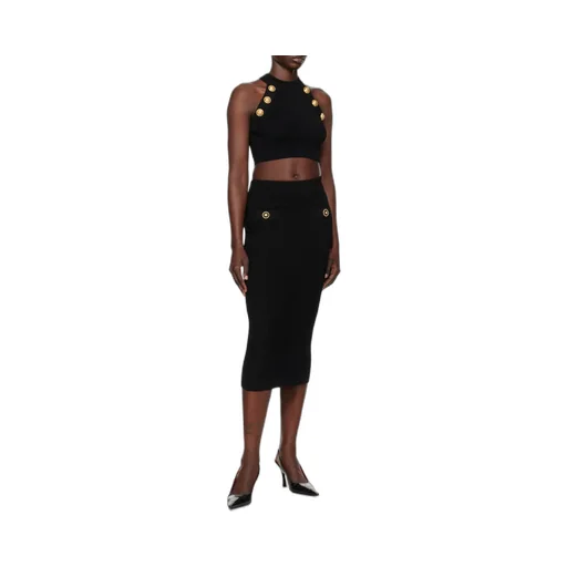 Halterneck Knit Cropped Top