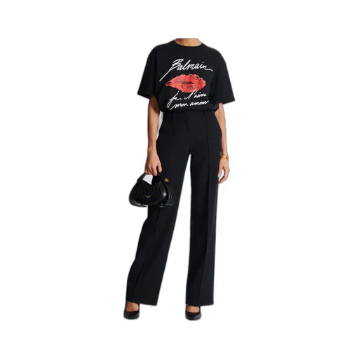 Short-Sleeved T-Shirt With Kiss Print