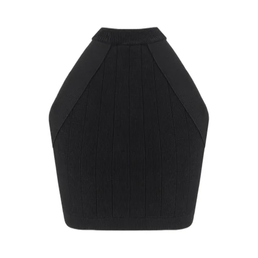 Halterneck Knit Cropped Top