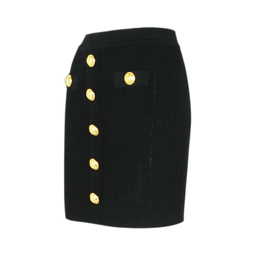 Button Detailed High-Rise Mini Skirt