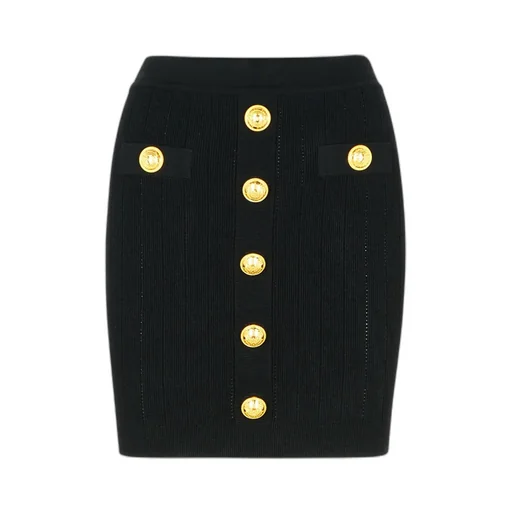 Button Detailed High-Rise Mini Skirt