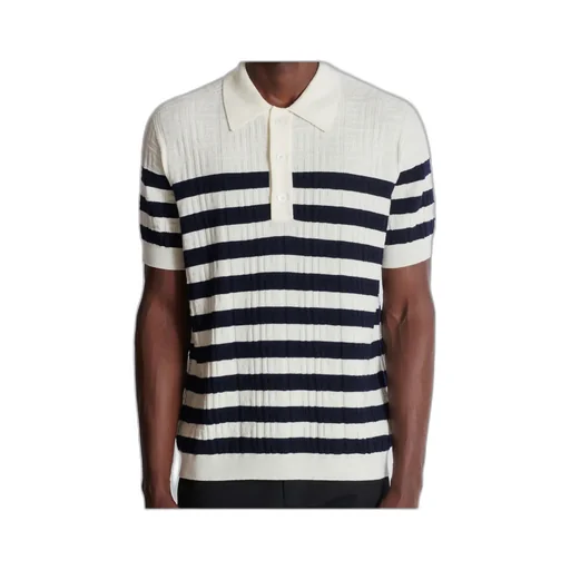 Striped Knit Polo Shirt