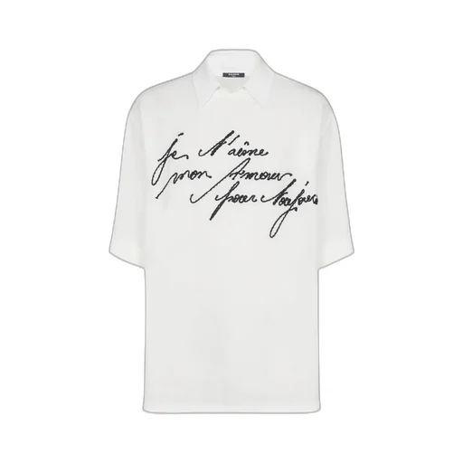 Collared T-Shirt With Embroidery Love Letter