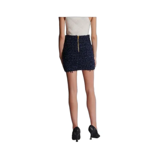Tweed Button-Detailed Mini Skirt