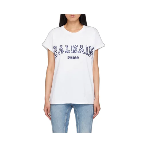 Checked Letter Crewneck T-Shirt
