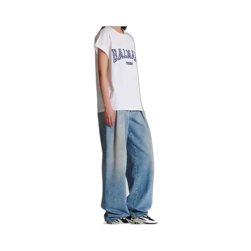 Checked Letter Crewneck T-Shirt