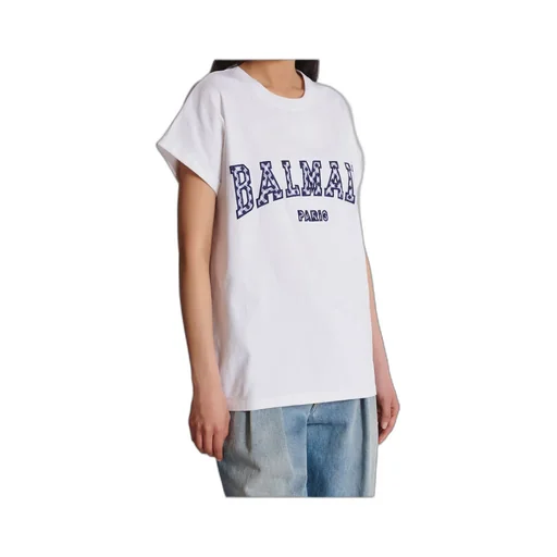 Checked Letter Crewneck T-Shirt