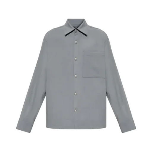 Embossed Button Straight Hem Shirt