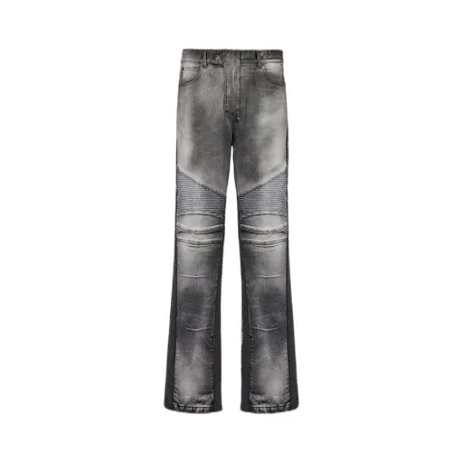 Loose-Fit Denim Biker Jeans