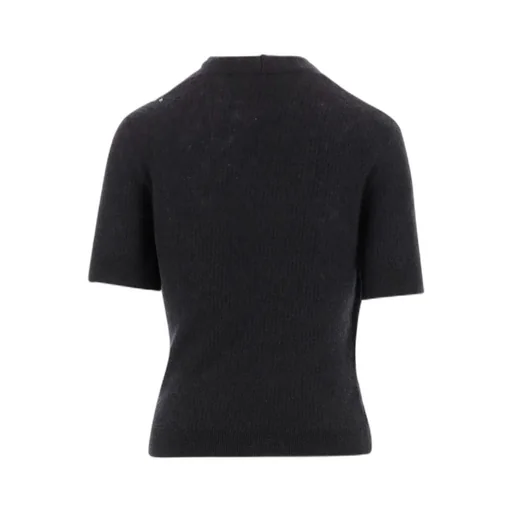 Button Detailed Knit Short-Sleeve T-Shirt