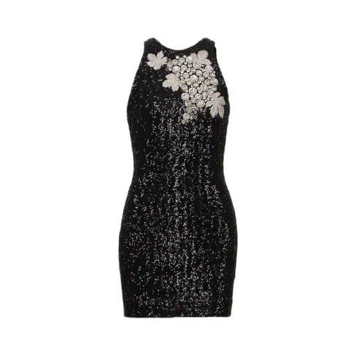Embroidered Grape Motif Sleeveless Mini Dress