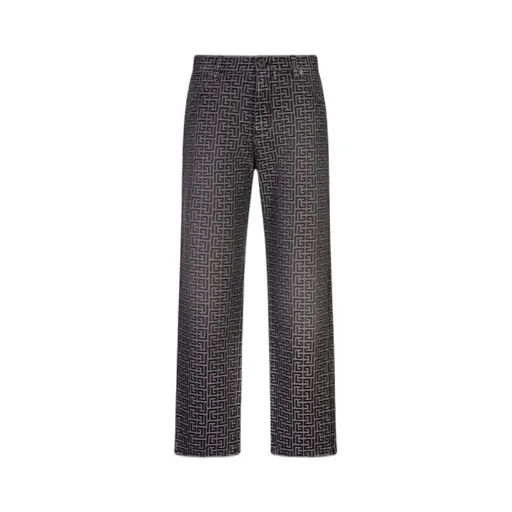 Monogrammed Jacquard Denim Jeans