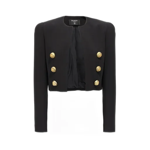 Button Detailed Cropped Jacket