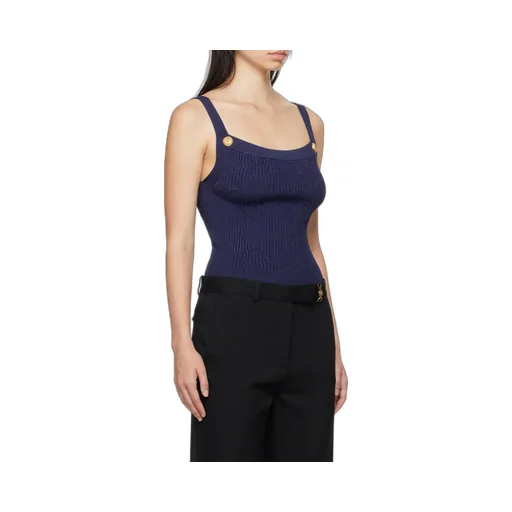 Square-Neck Jacquard Pattern Vest