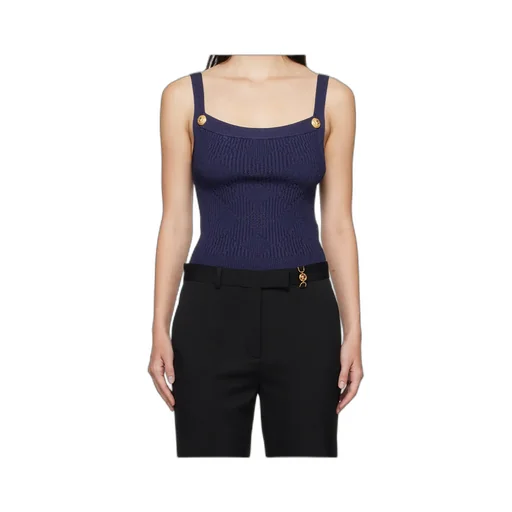 Square-Neck Jacquard Pattern Vest