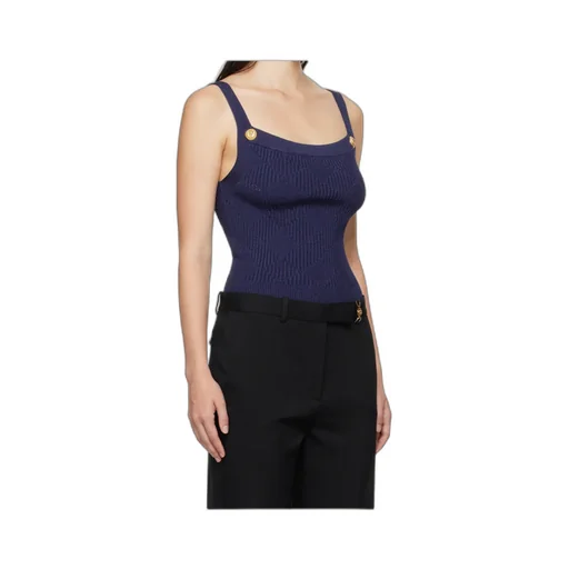 Square-Neck Jacquard Pattern Vest