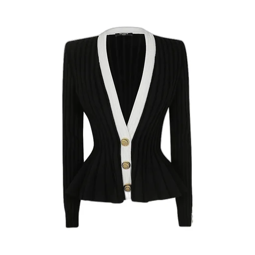 Button-Detailed V-Neck Jacket