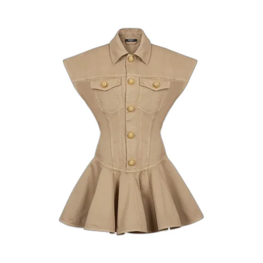 Flared Dress In Cotton Canvas