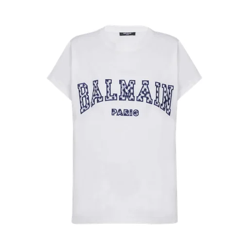 Checked Letter Crewneck T-Shirt