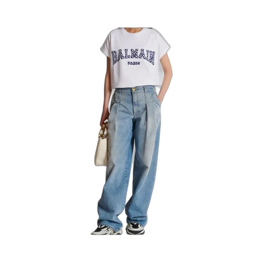 Checked Letter Crewneck T-Shirt
