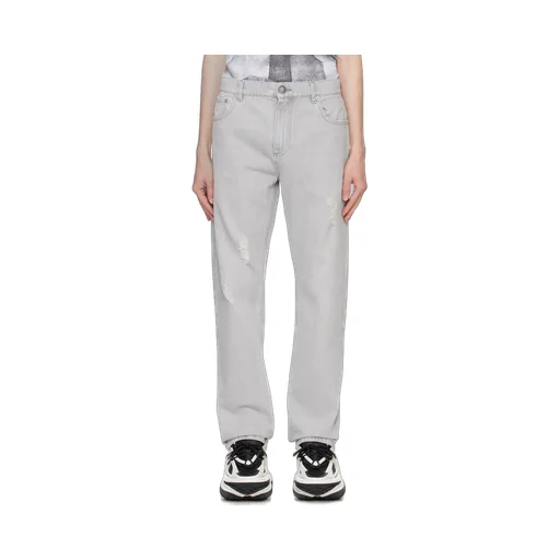 Straight-Leg Denim Pants
