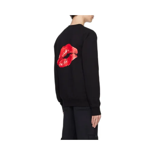 Kiss-Printed Round Neck Sweatshirt