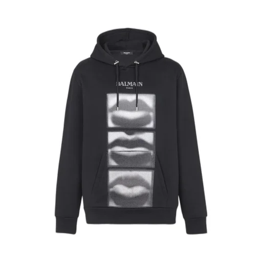Vintage Lips Printed Hoodie