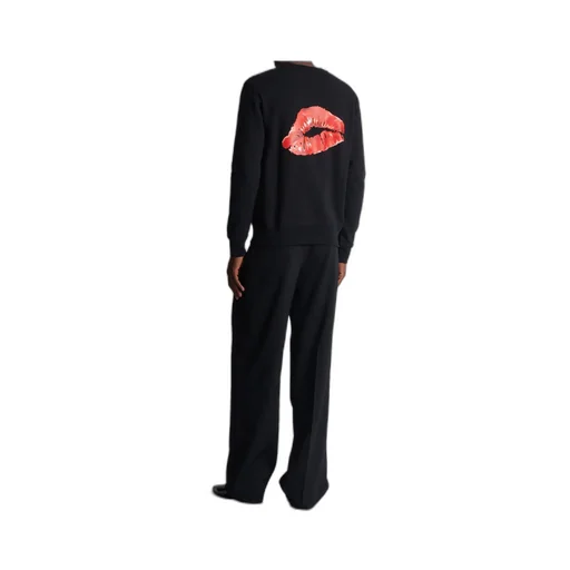Kiss-Printed Round Neck Sweatshirt