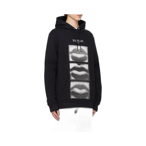 Vintage Lips Printed Hoodie
