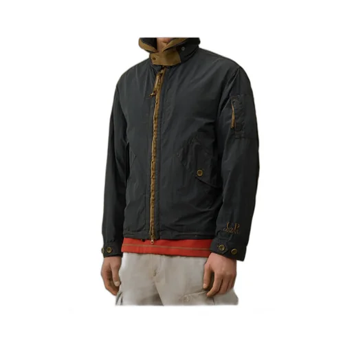 Contrast Flatt Nylon Hooded Jacket