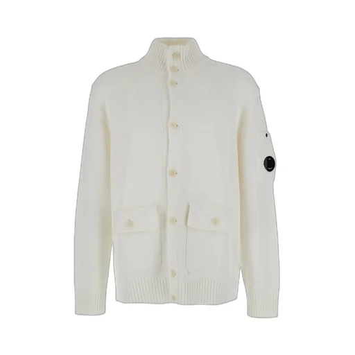 High Neck Cardigan With Sleeve Lens
