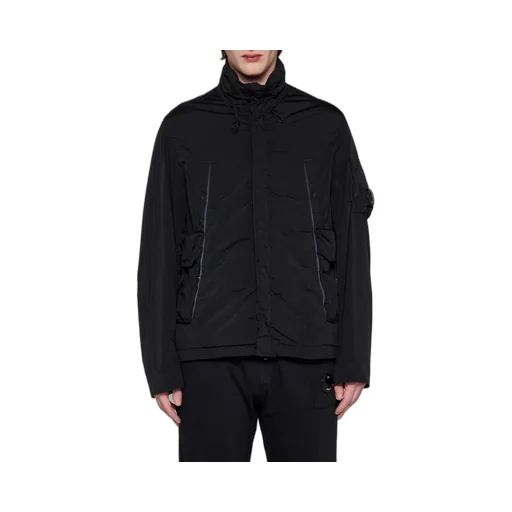 Lens-Detail Funnel Neck Jacket