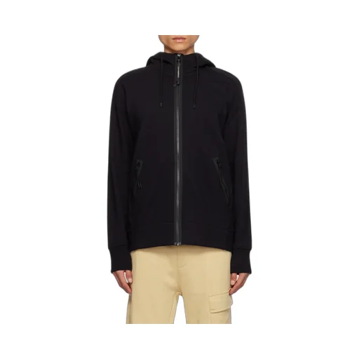 Logo-Printed Drawstring Zip-Up Hoodie