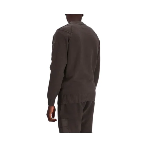 V-Neck Logo-Patch Cardigan