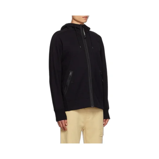 Logo-Printed Drawstring Zip-Up Hoodie