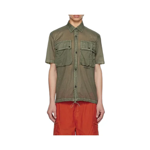 Light Microweave Laminated Multi-Pockets Shirt