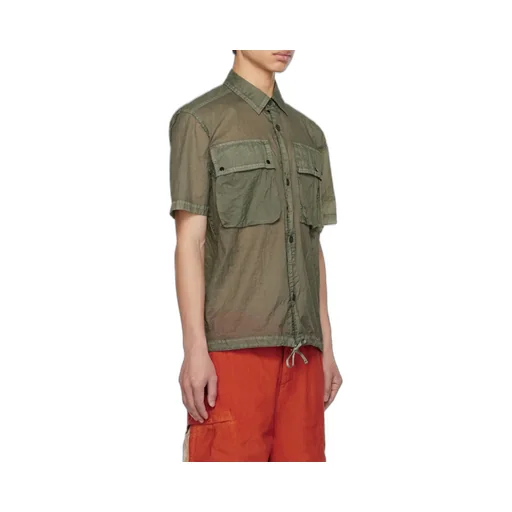 Light Microweave Laminated Multi-Pockets Shirt