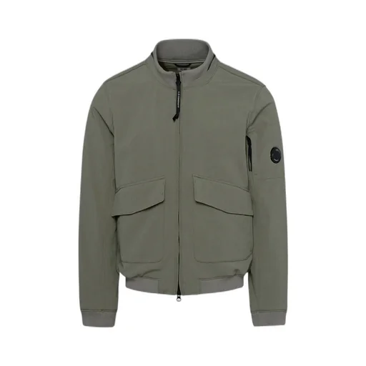 Lens-Detail Zip-Up Bomber Jacket