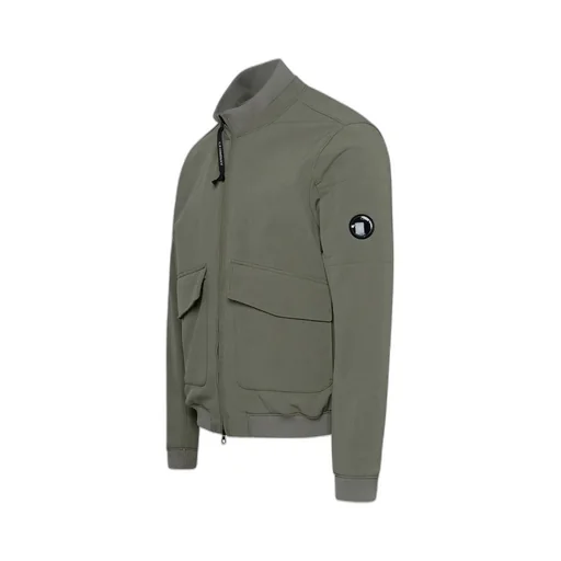 Lens-Detail Zip-Up Bomber Jacket