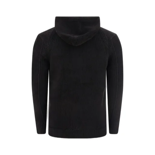Lens-Detail Knitted Hoodie