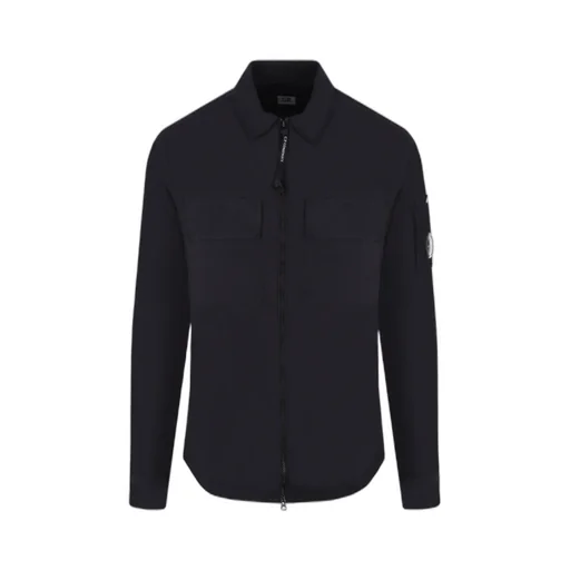 Logo-Plaque Shirt Jacket