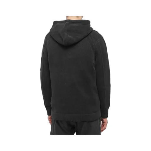 Lens-Detail Knitted Hoodie