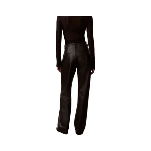 Faux Leather Pleated Trousers