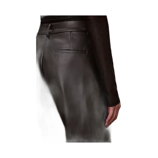 Faux Leather Pleated Trousers